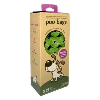 Пакети для прибирання за собаками Poo Bags з ароматом лаванди 315 шт (21 рулон)