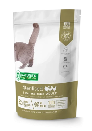 Сухой корм для стерилизованных кошек и кошек Nature's Protection Sterilised 400г