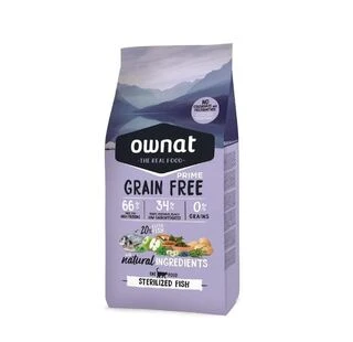 Сухой корм для стерилизованных кошек Ownat GRAIN FREE  с рыбой 8 кг