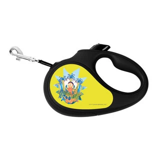 Поводок-рулетка для собак WAUDOG R-leash, малюнок "Рік і Морті 2", світловідбиваюча стрічка, M, до 25 кг, 5 м, чорний
