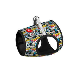 М'яка шлея для собак WAUDOG Clothes з QR паспортом, малюнок &quot;Бетмен комікс&quot;, S2, В 46-50 см, С 43-45 см
