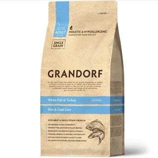 Сухой корм Grandorf Grandorf White Fish and Brown Rice Adult для кошек с чувствительным пищеварением белая рыба с бурым рисом 4 кг (2 шт по 2 кг)