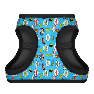 М'яка шлея для собак WAUDOG Clothes з QR паспортом, малюнок "Ліга Справедливості в блакитному", XS4, В 36-39 см, С 26-28 см