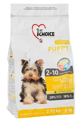Сухой суперпремиум корм для щенков мини и малых пород 1st Choice Puppy Toy&amp;amp;Small Chicken курица 2.72 кг