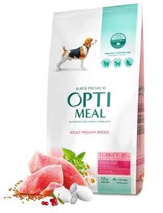 Сухой корм Optimeal для собак средних пород со вкусом индейки 12 кг