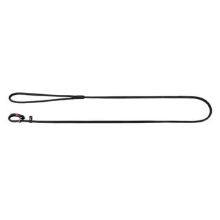 Поводок-удавка для собак кожаный WAUDOG Soft, круглый, Д 8 мм, Дл 135 см, черный