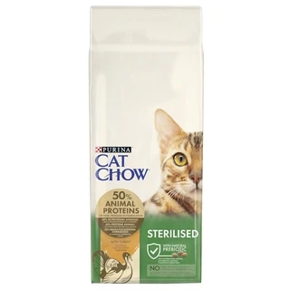 Сухий корм для дорослих стерилізованих котів Purina Cat Chow Sterilised з індичкою 15 кг