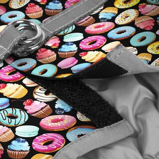 М'яка шлея для собак WAUDOG Clothes з QR паспортом, малюнок "Пончик", XS2, В 28-31 см, С 20-22 см