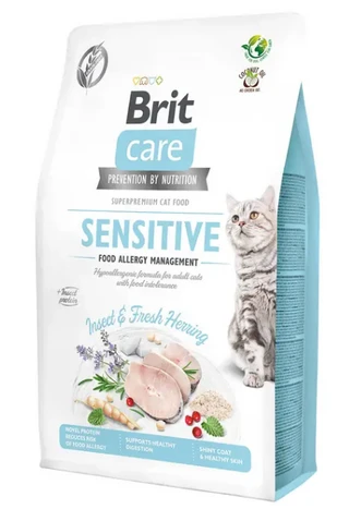 Сухий корм для котів з харчовою непереносимістю Brit Care Cat GF Insect 2 кг (комахи та риба)