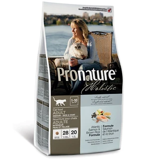 Сухой корм для взрослых котов Pronature Holistic Adult со вкусом атлантического лосося и коричневого риса 2.72 кг