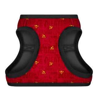 М'яка шлея для собак WAUDOG Clothes з QR паспортом, малюнок "Супермен червоний", XS2, В 28-31 см, С 20-22 см
