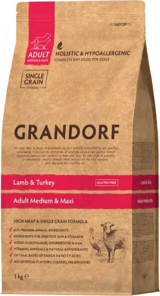Сухой корм Grandorf Sensitive Care Holistic Lamb &amp;amp; Turkey Adult Medium and Maxi для собак средних и крупных пород с 1 года с мяса ягненка и индейки 1 кг