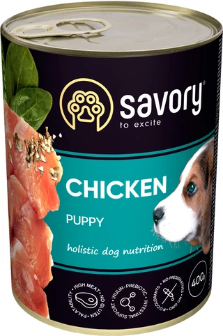 Влажный корм Savory для щенков с курицей 400 г