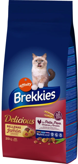 Сухой корм для котов и кошек Brekkies Cat Delice Meat с курицей 20 кг