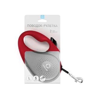 Поводок-рулетка&nbsp;CoLLaR для собак, размер L, 50 кг, 5 м, лента., красный