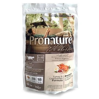 Сухий холістик корм для котів Pronature Holistic Cat Turkey&amp;amp;Cranberries Індейка з журавлиною 0,34 кг