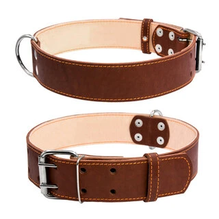 Ошейник &quot;CoLLaR&quot; двойной (ширина 45мм, длина 56-68см), коричневый