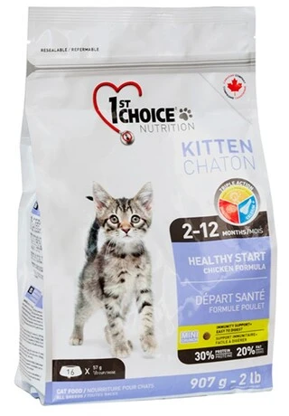 Сухий суперпреміум корм для кошенят 1st Choice Kitten Healthy Start курка 0.907 кг