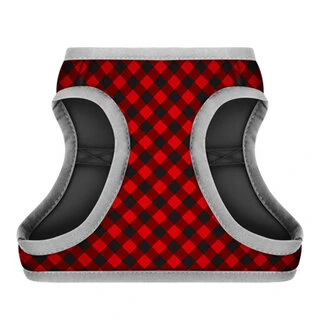 М'яка шлея для собак WAUDOG Clothes з QR паспортом, малюнок "Шотландка червона", S1, В 40-45 см, С 29-31 см