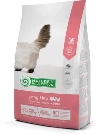 Сухой корм для взрослых кошек с длинной шерстью Nature's Protection Long hair 2кг