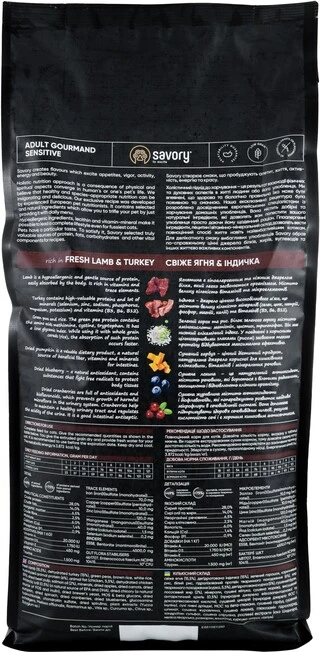 Сухий корм для котів з чутливим травленням Savory зі свіжим м'ясом ягняти та індички 2 кг