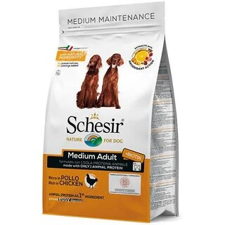 Schesir Dog Medium Adult Chicken 3 кг ШЕЗИР курица сухой монопротеиновый корм для собак средних пород