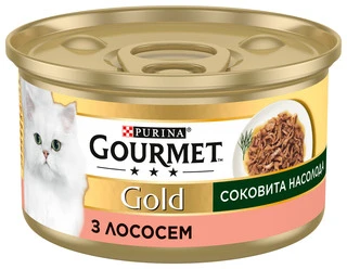 Упаковка влажного корма для кошек Purina Gourmet Gold Сочное наслаждение с лососем 24 шт по 85 г