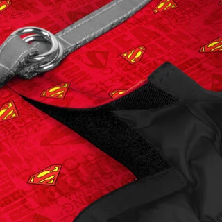 М'яка шлея для собак WAUDOG Clothes з QR паспортом, малюнок "Супермен червоний", XS1, В 24-27 см, С 18-20 см