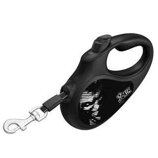 Поводок-рулетка для собак WAUDOG R-leash, малий, до 12 кг, 3 м, светоотражаюча стрічка, чорний