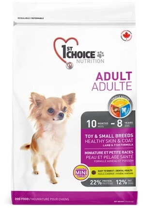 Сухой суперпремиум корм для собак мини и малых пород 1st Choice Adult Toy&amp;amp;Small Lamb&amp;amp;Fish ягненок, рыба 0.35 кг