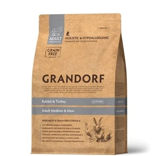 Сухой корм Grandorf Sensitive Care Holistic Rabbit &amp;amp; Turkey Potato Medium and Maxi Grain Free для собак средних и крупных пород с 1 года кролик, индейка с бататом 3 кг