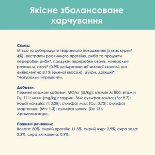 Упаковка вологого корму для котів Purina Cat Chow Hairball для зменшення утворення клубків шерсті в травному тракті з куркою та зеленою квасолею 85 г x 26 шт.