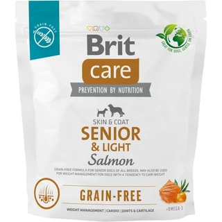 Корм для старіючих собак Brit Care Dog Grain-free Senior &amp;amp; Light беззерновий з лососем 1 кг