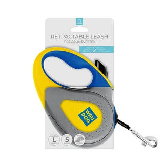 Поводок-рулетка для собак WAUDOG R-leash, малюнок "Colors of freedom", L, до 50 кг, 5 м, світловідбиваюча стрічка