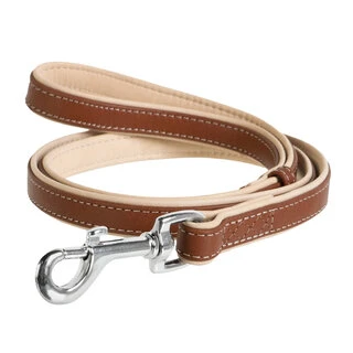 Поводок для собак кожаный WAUDOG Soft, Ш 1,8 см, Дл 122 см