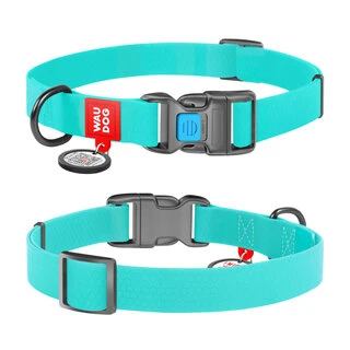 Ошейник для собак водостойкий WAUDOG Waterproof c QR-паспортом, светящийся, пластиковая пряжка-фастекс, Ш 20 мм, Дл 24-40 см