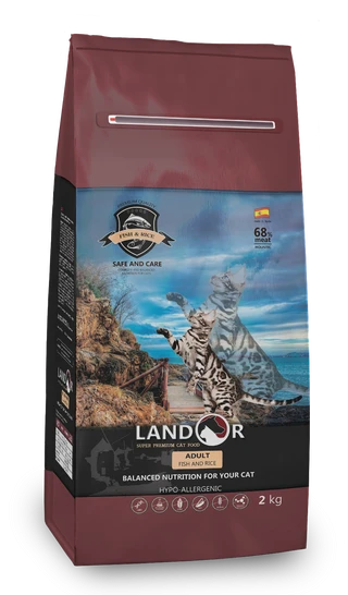 Сухий корм Landor (Ландор) для дорослих котів з рибою та рисом 10кг