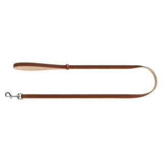 Поводок для собак кожаный WAUDOG Soft, Ш 1,3 см, Дл 122 см коричневый