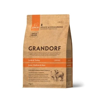 Сухой корм для юниоров собак средних и крупных пород Grandorf LAMB &amp;amp; TURKEY JUNIOR ягненок с индейкой, 3 кг