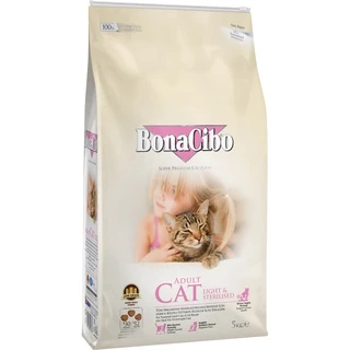 Сухой корм для кошек BonaCibo Adult Cat Light&amp;amp;Sterilized с мясом курицы, анчоусами и рисом 5 кг (BC405680)