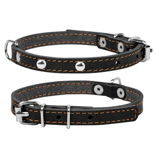 Ошейник &quot;CoLLaR&quot; одинарный с украшениями (ширина 14мм, длина 27-35см), черный