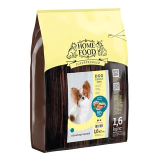 Повнораціонний гіпоалергенний сухий корм для дорослих собак дрібних порід Home Food форель з рисом та овочами 1.6 кг
