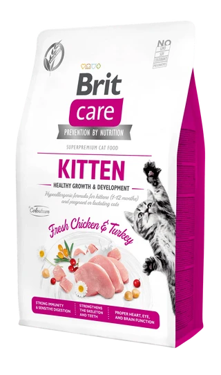 Сухой беззерновой корм для котят Brit Care Kitten Growth &amp;amp; Development с курицей и индейкой 400 г