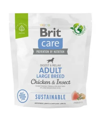 Корм для собак больших пород Brit Care Dog Sustainable Adult Large Breed с курицей и насекомыми 1 кг