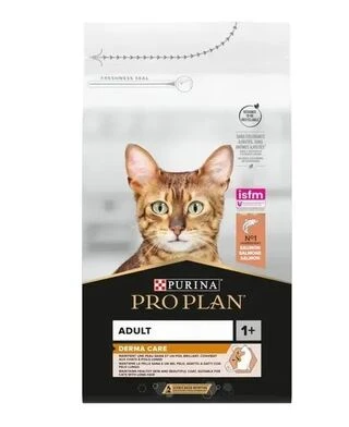 Сухой корм для взрослых кошек Purina Pro Plan Adult 1+ Derma Care для поддержания здоровья кожи и красоты шерсти с лососем 1.5 кг