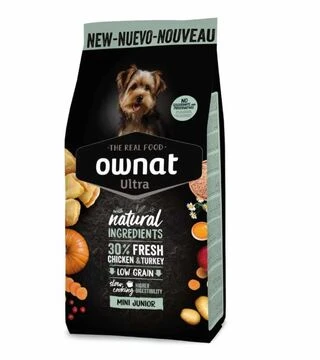 Корм для щенков для щенков Ownat Ultra Mini для щенков малых пород с курицей 3 кг