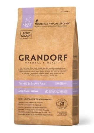 Сухой корм для собак малых пород Grandorf Turkey &amp;amp; Brown Rice Adult Mini Breeds с индейкой и бурым рисом 1 кг