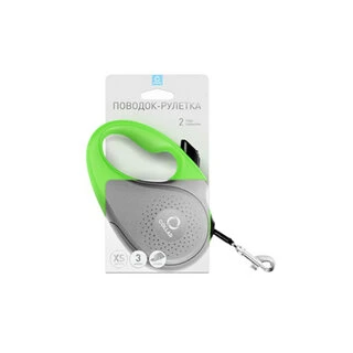 Поводок-рулетка&nbsp;CoLLaR для собак, размер XS, 12 кг, 3 м, лента, салатовый