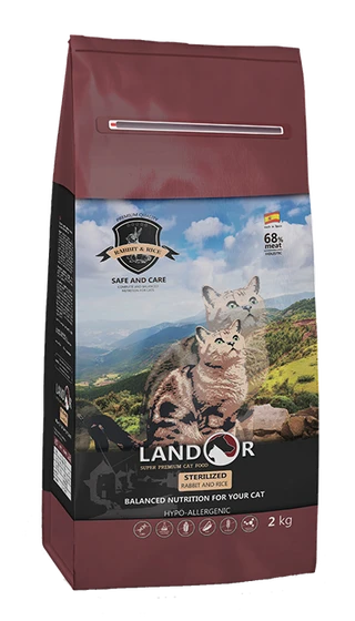 Сухий корм Landor (Ландор) для стерилізованих котів з кроликом та рисом 10кг