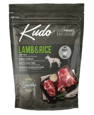 Сухой корм KUDO для взрослых собак мелких пород ягненок с рисом 3 кг (8606109019336)